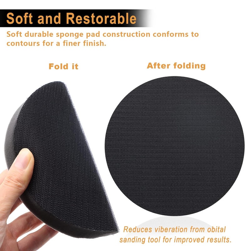 SIJDIEE 3 Pack Interface Pads, 6 Inch Hook and Loop Soft Density Sponge Cushion Buffer Backing Pad, Foam Sanding Interface Pads for Orbital Sander Automotive Woodworking Polishing - Image 2